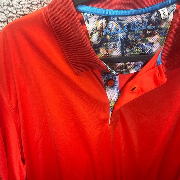 Robert Graham classic fit red polo, size XL - Picture 3 of 8